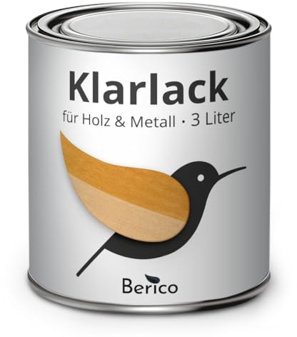 Berico Klarlack - Farblose Versiegelung für den Außenbereich - Für Holz und Metall - 3 Liter - Transparenter, glänzender Schutzanstrich - Für lackierte Flächen oder als alleiniger Anstrich