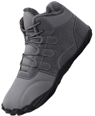 Outdoor Shoes Men's Winter Shoes Men's Lined Barefoot Shoes Winter Trainers Lined Sports Shoes Plain Running Shoes Gym Walking Shoes Soft Lightweight Hiking Shoes for Leisure Camping, gray, 12 UK