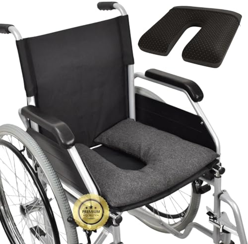 OrtoPrime Cojín Antiescaras Cuadrado FLOTACIÓN Líquida - Cojines Antiescaras Ortopédicos Coxis Alivio - Cojín Antiescaras para Silla Ruedas y Sillón - Cojín Ortopédico Úlceras PRESIÓN (Herradura)