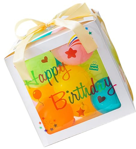 BATHVEVE Scatola per Palloncini Compleanno Riutilizzabile e Pieghevole in Carta e Plastica per Decorazioni Festa di Compleanno a Casa Set 1 Colore