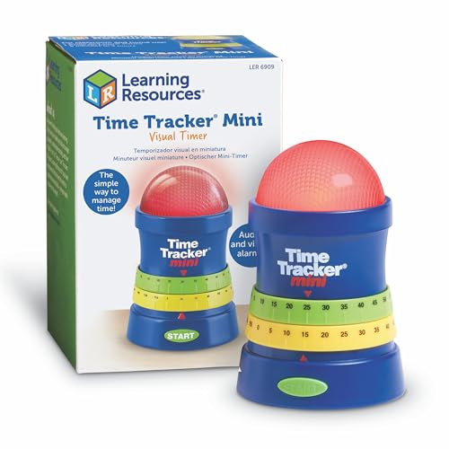Learning Resources Time Tracker Minitimer, Kinder ab 3 Jahren, Lernspielzeug zur Zeitmessung, Optische und Akustische Effekte, Fördert Zeitmanagement und Konzentration
