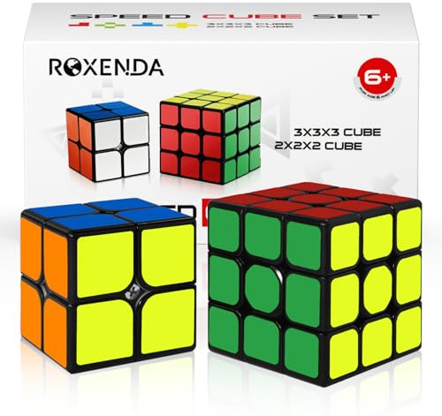 ROXENDA Speed Cube Set, 2X2 3X3 Speed Cube Original Fast Cube with Instruction (Original)