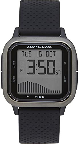 Rip Curl Next Tide Watch Gunmetal - Leicht, wasserdicht, spritzwassergeschützt - 500 vorprogrammierte globale Gezeitenstandorte