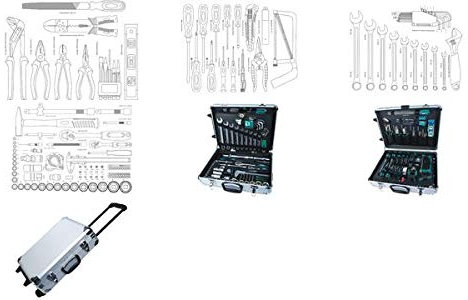 BRÜDER MANNESMANN Werkzeugsatz, 159-teilig, im Alu-Trolly, Sie erhalten 1 Produkt mit 159 Teilen
