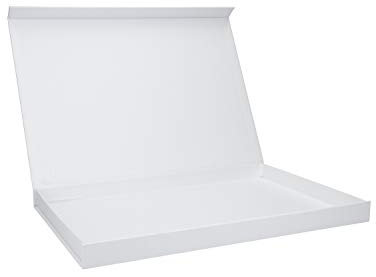 Magnetbox 30x21x2cm hochwertige Geschenkverpackung für Dokumente, Geburtstag, Weihnachten, Hochzeit Geschenke Schachtel, Artikel Farbe:weiß matt