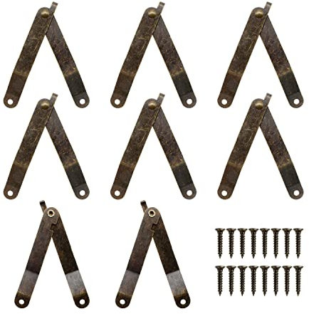 8 Piezas Bisagras de Soporte de Tapa, MYLERCT Bisagras de Apoyo Estilo Retro, Bisagra de Soporte Plegable se Utiliza Principalmente Para Puertas de Armarios y Muebles de Cocina
