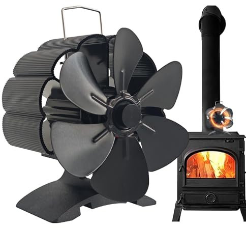 Ventilatore per caminetto per stufe a legna, alimentato a calore, per l'inverno, silenzioso e non elettrico, accessori che migliorano la circolazione 'aria calda in casa e