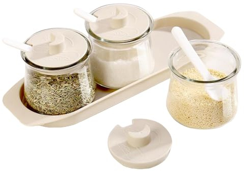 Tewzafiya Vaso per spezie con coperchio | Set completo di barattoli con coperchio - Vasetti da cucina aria regolabile sicuro conservazione alimenti senza BPA