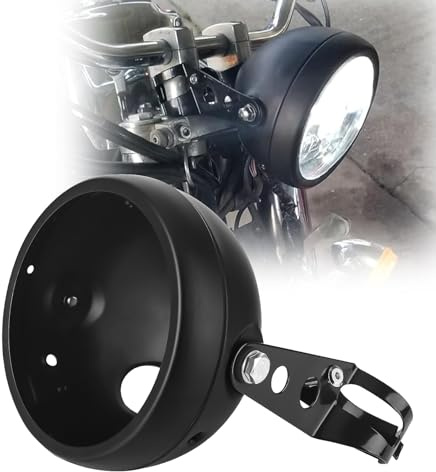 Chelhead 5.75 Inch Motorcycle Headlight Housing Mounting Bracket Bucket Black For 5 3/4 LED Headlight Suitable for 32-40mm Fork Tube Compatible with Harley Suzuki Chopper Cafe-Racer Bobber Honda