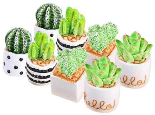 SUPVOX 8 pièces Miniature Plantes Artificielles Pot Simulation Cactus Succulentes Bonsaï Décoration Intérieure DIY Micro Paysage