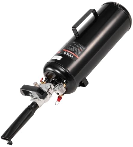 VEVOR Máquina de Granallado de Neumáticos, Capacidad 8 L, Inflador de Neumáticos Portátil Mejorado, 0,6-0,8 MPa, para Coche, Bicicleta Eléctrica, Autocaravana, ATV, Negro, 775 x 160 x 200 mm