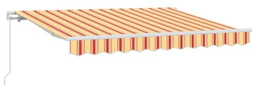 mtlskopl Tenda da sole retrattile a righe, 300 x 200 cm, con braccio articolato, in alluminio e tessuto, per terrazza, giardino, balcone ed esterni, montaggio a parete
