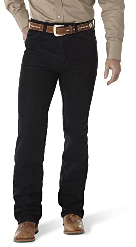Wrangler Men's Cowboy Cut Stretch Slim Fit Boot Cut Jean, Black Stretch, 32W x 32L