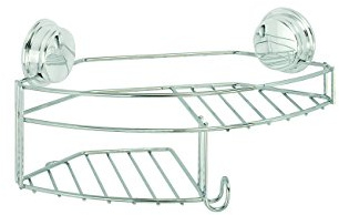 Croydex Chrome Plated Mild Steel Rust Free Stick 'N' Lock Plus Adhesive or Screw Fix Combi Basket, Silver
