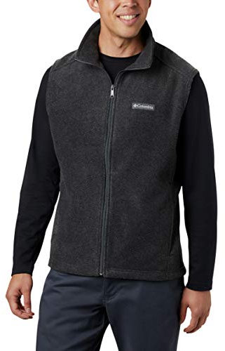 Columbia För Män Steens Mountain väst Fleeceväst, Charcoal Heather, L