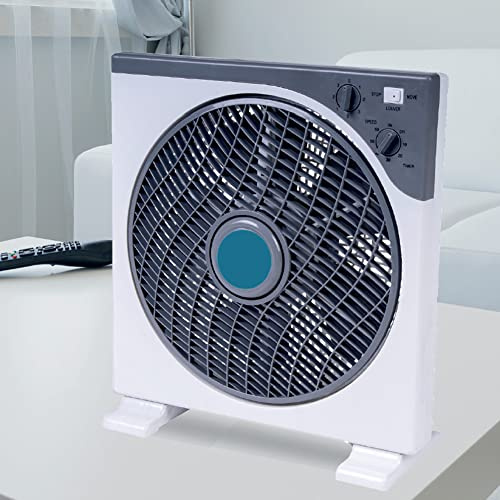 BAKAJI Ventilatore Box Fan da tavolo CRB1210 Pala 30 cm Griglia Rotante Frontale con Timer 45W