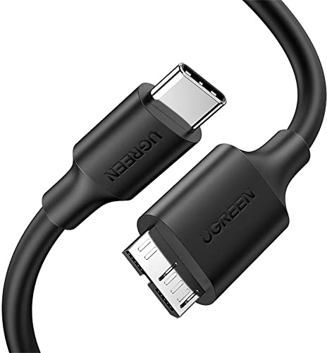 UGREEN USB-C auf USB 3.0 Micro B Kabel, schnelles Laden und Synchronisieren von Daten, kompatibel mit Samsung Galaxy S5 Note 3, Seagate, WD, Toshiba, Externe Festplatte, Kamera, 91 cm