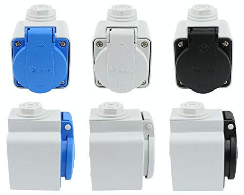 EWH Einbausteckdose Anbausteckdose mit AP-Gehäuse IP54 16A (Blau)