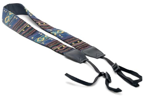 Nocs Provisions Woven Tapestry Strap, Binocular & Camera Reinforced Adjustable Fit Universal Wide Shoulder & Neck Strap for Men & Women - Midnight