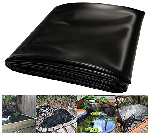 HLJPL Bâche pour Bassin Jardin, Revêtement Bâche pour Étang Extérieur Bassin de Poissons Noir en HDPE, Bâche de Protection pour Bassin d'eau Jardin Étangs Koï, Liners pour Bassin 4x4m/13.1x13.1ft