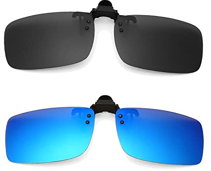 Long Keeper Clip Lunettes de Soleil Polarisées - Clip Solaire pour Lunettes de Vue, Flip Up Lunettes Anti Eblouissement pour Conduite Peche et Activité de Plein Air