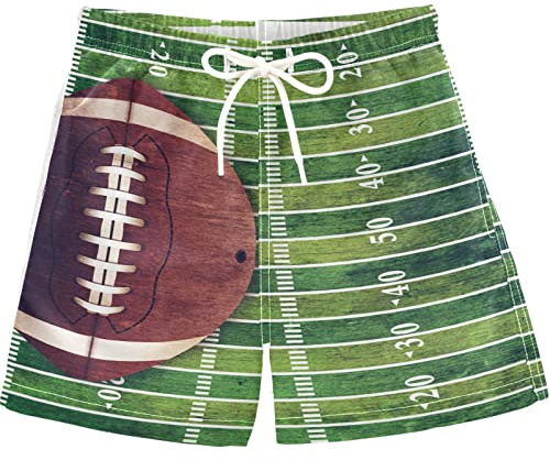 visesunny Boys Swim Trunks Swim Shorts Retro Grunge American Football Field and Ball Little Boys Bathing Suit Swimsuit Boy Swimwear