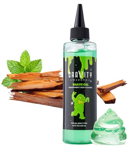 Non-Foaming Shave Gel for Men - Professional Barber-Grade Shaving Gel, Moisturizing & Skin Replenishing, Smooth Close Shave. 6.8 oz, Sandalwood scent