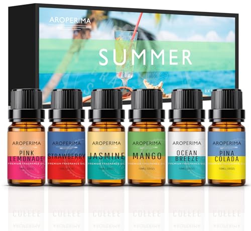 AROPERIMA 6-Pack Summer Scented Oil Set - 6x10ml for Diffuser & DIY