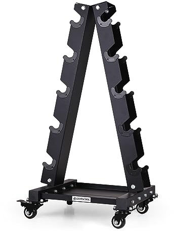 LIONSCOOL Premium Steel Dumbbell Rack Only, with Side Racks Not Fit for Neoprene/Vinyl Coated Dumbbells (Large, 700 LBS)