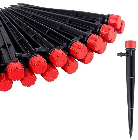 40PCS Adjustable Irrigation Drip Drippers, 360 Degree 8 Holes Watering System Garden Irrigation Dripper, Irrigation Sprinkler Micro Bubbler for 1/4 (4-7 mm) Drip Irrigation Tube