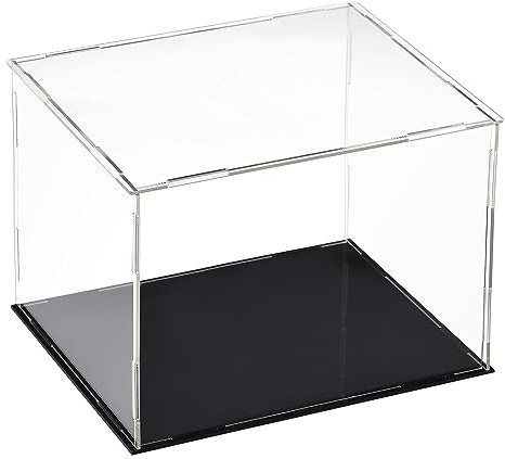 TOP-VIGOR Vitrina Transparente De Acrílico – 20 x 15 x 15cm Caja De Protección Antipolvo para Montar – Cubo Expositor para Figuras Juguetes Objetos De Colección Almacenamiento En Casa
