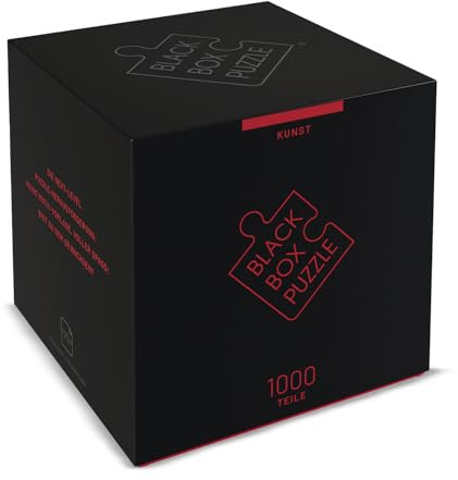 Black Box Puzzle 1000 Teile, Blackbox mit Überraschungs-Motiv ohne Vorlage, Impossible schwer für Erwachsene und Kinder ab 14 Jahren, Puzzle Box Kunst Edition 2023