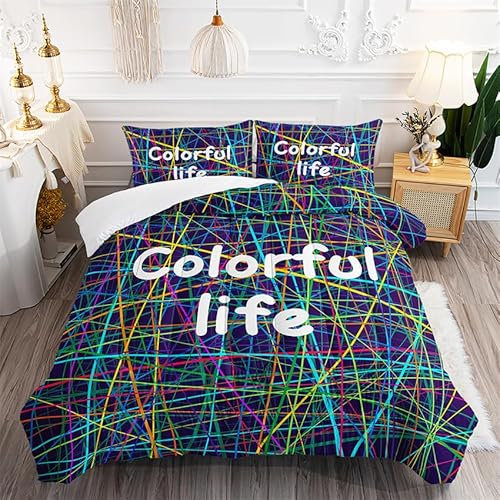 Bettdecke 140X200 Farbstrahl Bettdecke 200Gsm, Dünne Und Leichte Steppdecke,Antiallergisch 4 Jahreszeiten Bettdecken,Weiche Mikrofaser Bettdecken Mit Kissenbezüge