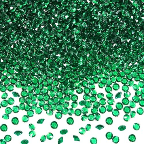TOAOB 5000 Stück 4.5 mm Dunklegrün Acryl Kristalle Diamanten Tischstreuer Konfetti Klare Strasssteine für Tischdekoration Hochzeit Braut Dekoration Vasenperlen
