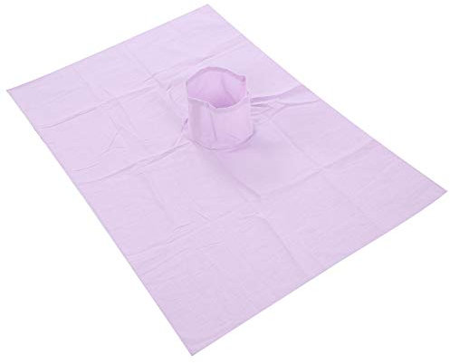 Qukaim Massageliegenabdeckung mit Loch, kühlende Augeneiskappe, wiederverwendbare Augengel-Packung für Kältetherapie, Baumwoll-Massageliegenabdeckung mit Gesichtsloch, 70 x 100 cm, violett grau für