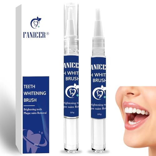 2 Pezzi Penna Sbiancante Denti, Gel Sbiancante Denti Professionale, Rimuove le Macchie Dentali, Teeth Whitening Pen, Antimacchie e Indolore Rimozione Macchie Dentali Veloce
