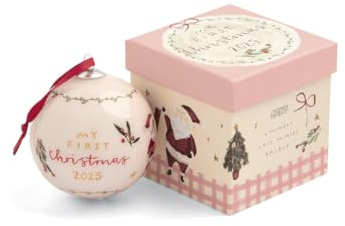 Mamas & Papas My First Christmas 2025 - Bola de cristal, color rosa