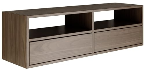 Selsey TV Lowboard - Colour Wisconsin Walnut Modern TV Chest of Drawers 100 x 30 x 30 cm (W x D x H) TV Base Cabinet for Living Room Cabinet with Flaps Push to Open Lowboard Hanging TV Cabinet Wall