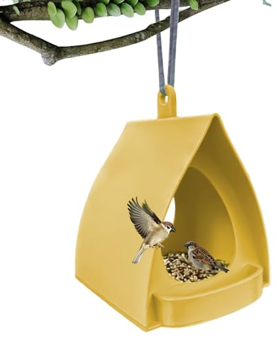 Mangeoire à Oiseaux Design Ouvert | Station d'alimentation Oiseaux | Mangeoire à Oiseau Suspendue en Forme de cabane avec Toit | Mangeoires décoratives d'extérieur pour Oiseau Sauvages écureuils