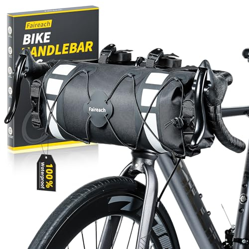 Faireach 9.5L 100% Waterproof Bikepacking Handlebar Bag, Bicycle Front Bag | Tpu Material, 5-Point Secure Mounting System Keeps Bike Bag Stable, Lightweight & Durable For Gravel Bike, Mtb, Road Bikes