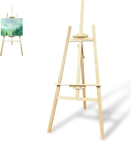 Comzantor Chevalet Bois 150cm, Réglable Chevalet Peinture, Chevalet en Bois | Pin Massif, Trépied Chevalet d'Artiste pour Peinture d'Art, Exposition, Publicité, Mariage, Événements, Extéri
