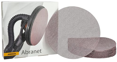 Mirka Abranet sanding disc 225 mm Hook & Loop Grit P150 25 pcs | Abranet Net Sanding Discs Hook & Loop 225 mm P150 Grit 25 Pack for Dust-Free Wood Filler Varnish Plastic Sanding