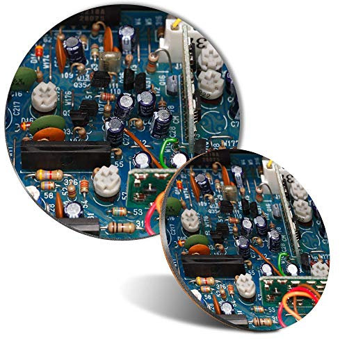 Mouse Mat & Coaster Set - Amateure Radio Transceiver Clectronic Board 20 cm & 9 cm for Computer & Laptop, Office, Non-slip Base #44075