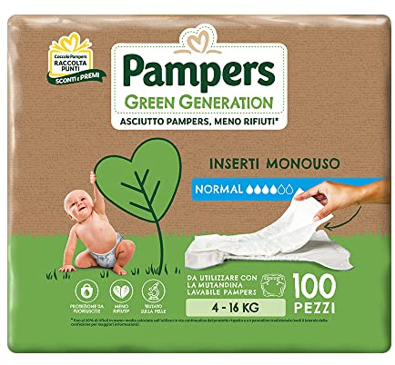 Pampers Green Generation Normal X100 insertos (4-16 kg)