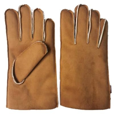 AXELENS Varma Handskar Män Eco Winter Sheepskin Elegant Bekväm Eco Suede L/XL BRUN