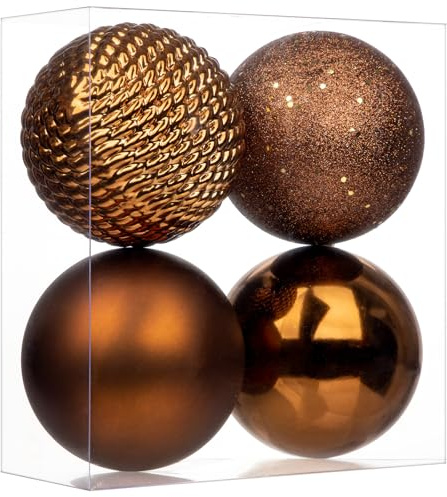 12CM Weihnachtsdeko Weihnachtskugeln, 4 Stücke Bruchsiche Christbaumkugeln Ornamente Weihnachtsbaumschmuck für Weihnachtsbaum Christbaumkugeln Weihnachtsdekoration Kugeln