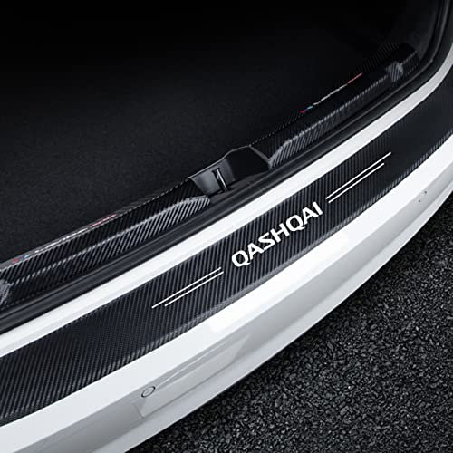 Symilov Car Rear Bumper Protector Strip for Nis-san Qashqai J10 J11 Rear Trunk Sill Plate Scuff Plate Sticker Carbon Fiber Anti-Scratch Trim Cover Film Styling Accessories,Black