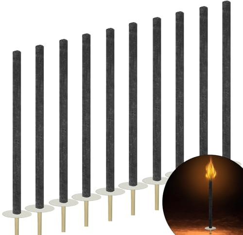 Aufun Lot de 25 torches de cire pour extérieur, 100 minutes, avec manche extra long, pour jardin, extérieur, randonnée