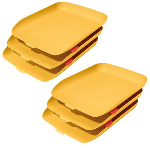 Leitz A4 Letter Tray, Pack of 6, Warm Yellow, Cosy Series, 53580019