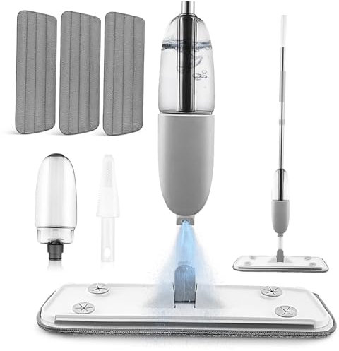 minkissy Trapeador Aerosol para Pisos Trapeador Húmedo y Seco Microfibra Fácil De Usar